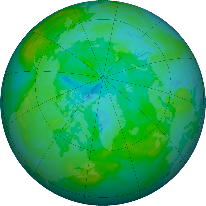 Arctic ozone map for 24 July 1993